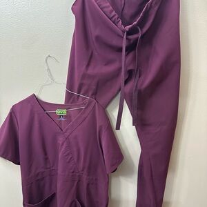 Women's Burgundy Scrub Set by Ave